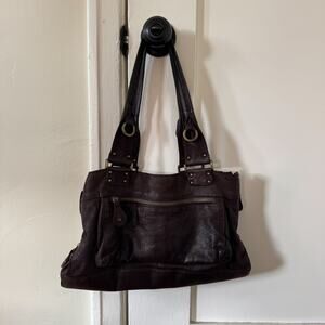 VINTAGE Giudit Purse Bag Brown GENUINE Leather Made in Italy